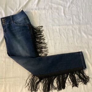 Fringe Detail Blue Jeans (Size: 12/13)